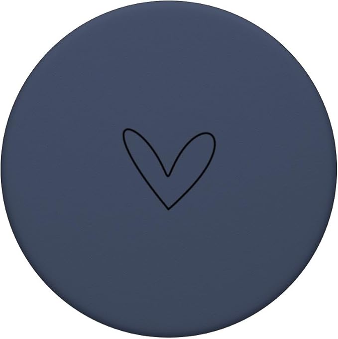 Simple Cute Heart Design Feminine Romantic Love - Navy Blue PopSockets PopGrip for MagSafe