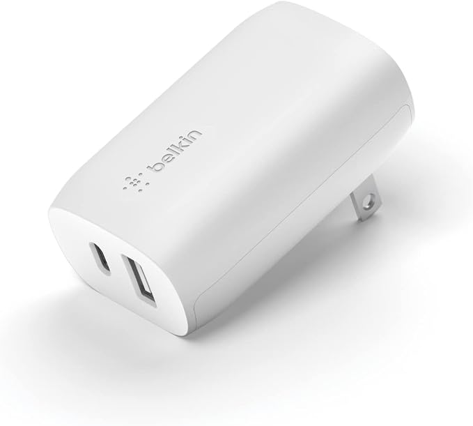 Belkin 37W USB C and USB A Charger Block USB C to Lightning Cable | 25W USB C Port 12W USB A Port PPS Super Fast Charging iPhone iPad AirPods and More