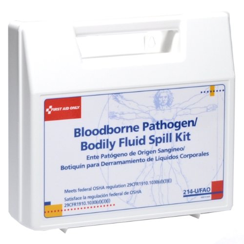 First Aid Only 214-U/FAO OSHA Compliant Body Fluid Clean Up Kit, Blood Borne Pathogen Clean Up Kit in Plastic Case, 23 Pieces