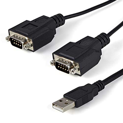 StarTech 6ft 2-Port FTDI USB to Serial RS232 Adapter TAA (ICUSB2322F) | Cable with COM Retention