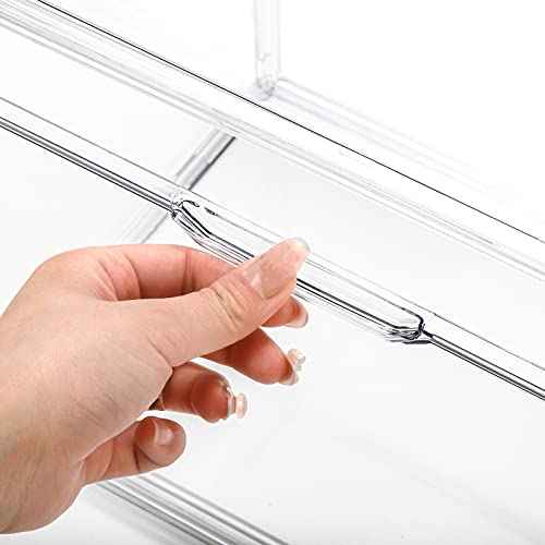 AVLA 3 Pack Plastic Handbag Storage Organizer for Closet, Clear Acrylic Display Case with Magnetic Door, Luxury Stackable Purse Clutch Organization, Assemble Collectibles Boxes for Wallet, Book, Toys