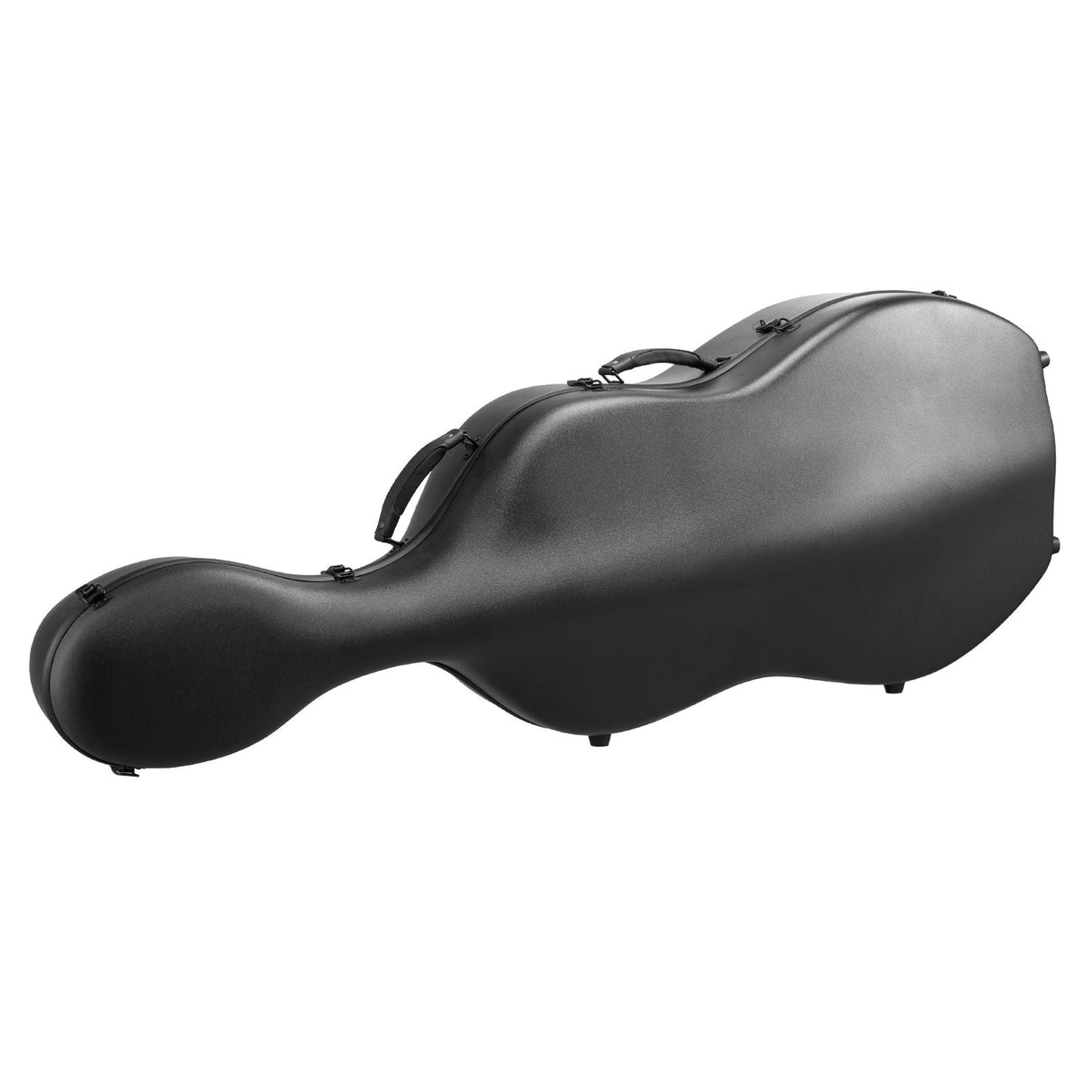 4/4 Full Size Cello Case, Composite Carbon Fiber, Lightweight Portable Travel Carrying Bag, with Plush Lining, Dual Shoulder Straps, Anti-Scratch, Professional Cello-Shape, for Cello, Black
