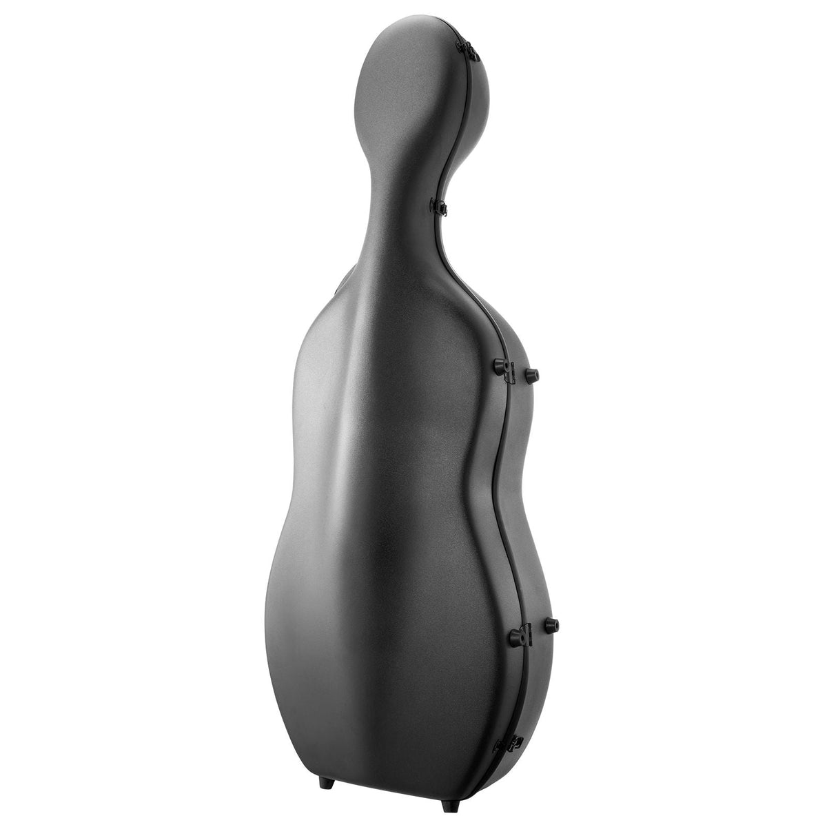 4/4 Full Size Cello Case, Composite Carbon Fiber, Lightweight Portable Travel Carrying Bag, with Plush Lining, Dual Shoulder Straps, Anti-Scratch, Professional Cello-Shape, for Cello, Black