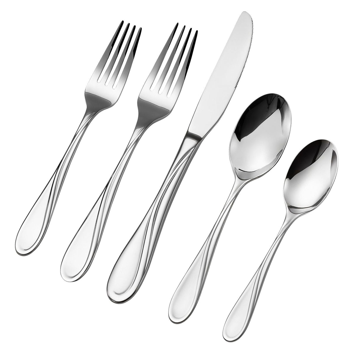 45-Piece Silverware Set, Food-Grade Stainless Steel Flatware Utensils, Mirror Finished Cutlery Set, Dishwasher Safe Eating Tableware for Kitchen Home, Service for 8, Include Knife Fork Spoon