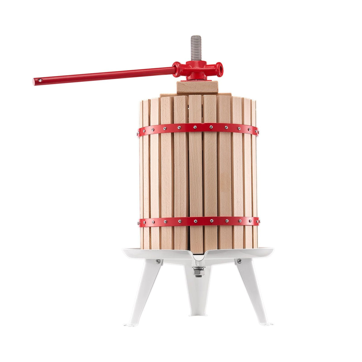 4.75 Gal/18L Fruit Wine Press, Solid Wood Basket with 8 Blocks, Heavy Duty Manual Juice Maker, Cider Apple Grape Tincture Honey Olive Oil Making Press with Handle for Kitchen, Home