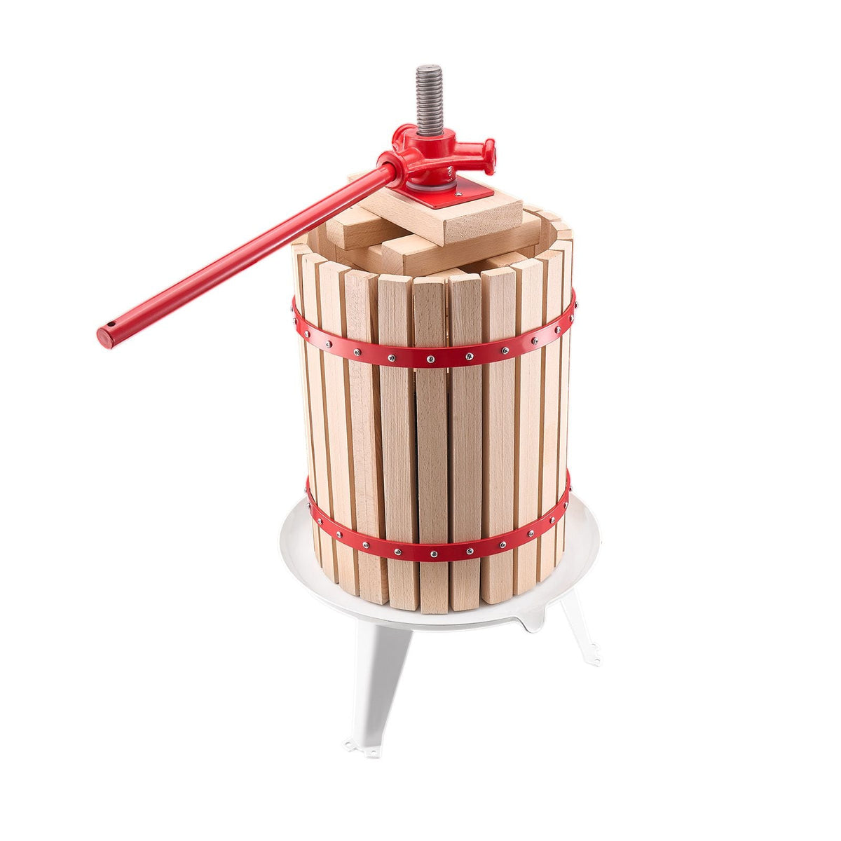4.75 Gal/18L Fruit Wine Press, Solid Wood Basket with 8 Blocks, Heavy Duty Manual Juice Maker, Cider Apple Grape Tincture Honey Olive Oil Making Press with Handle for Kitchen, Home
