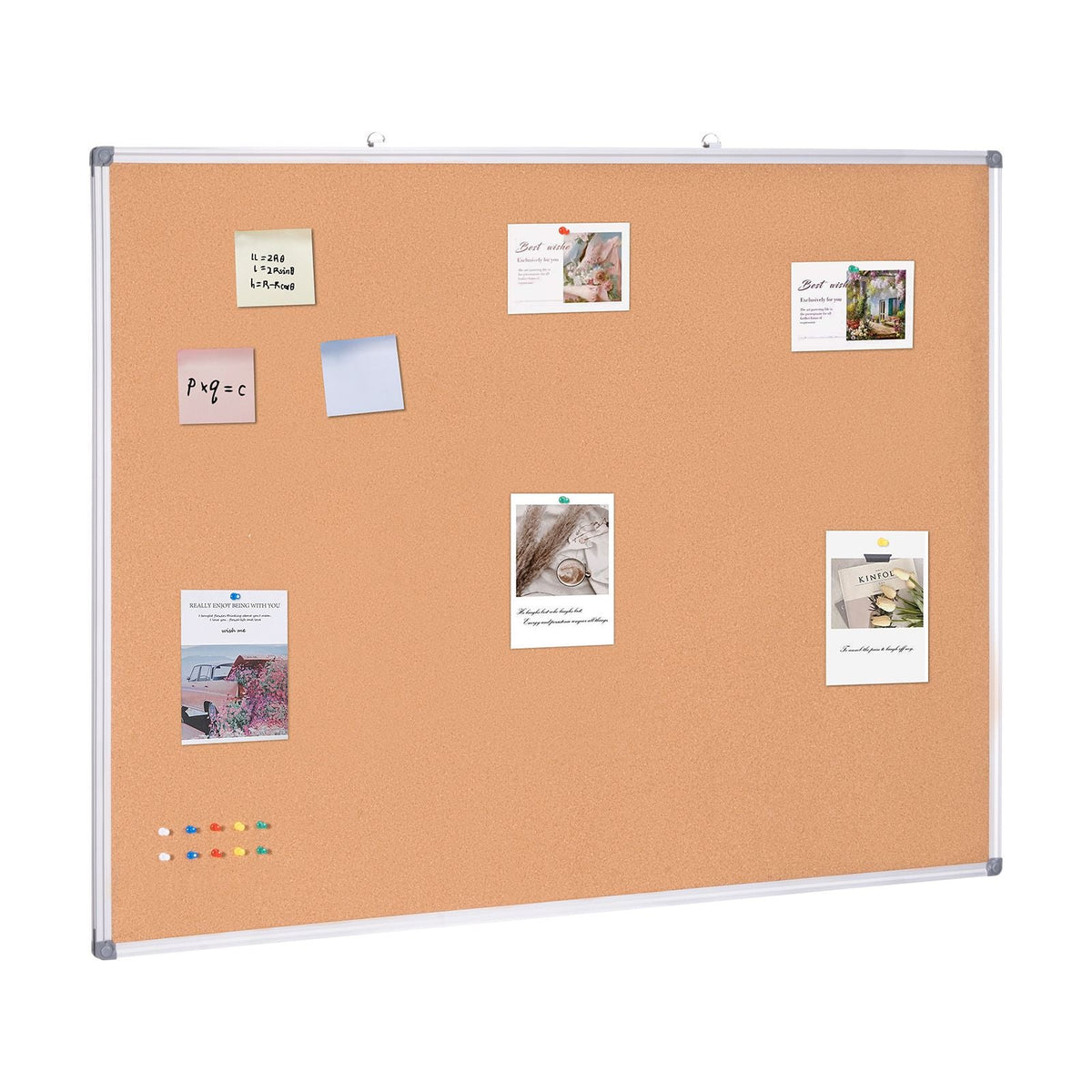 48"x36" Large Cork Board – Wall-Mounted Bulletin Board with Pin Board – Perfect for School, Home, Office