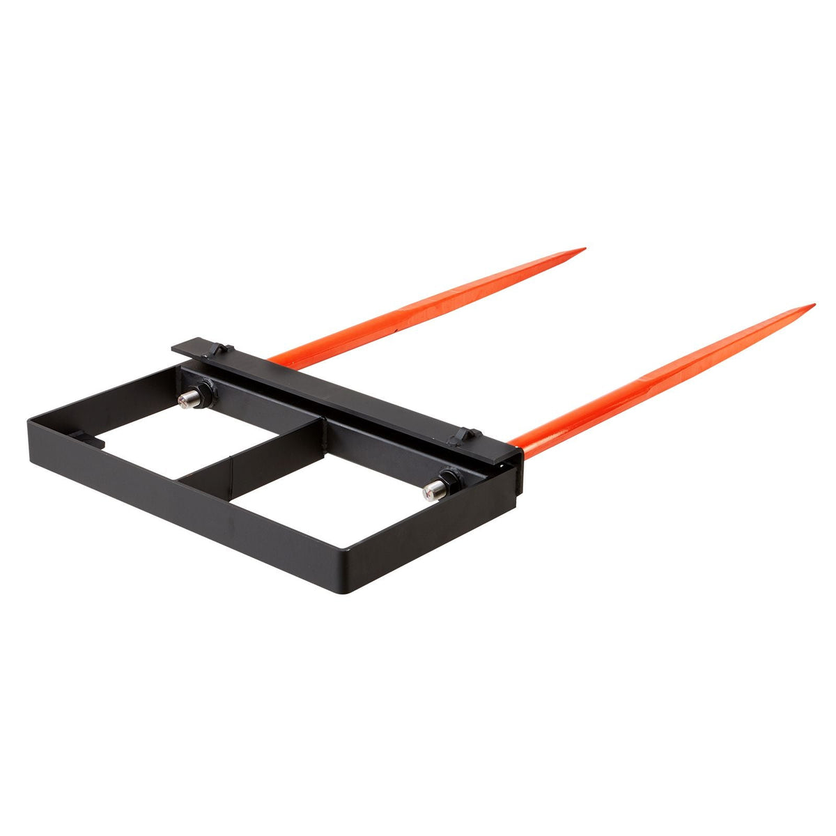 49" Hay Spear, Bale Spears 3000lbs Loading Capacity, Skid Steer Loader Tractor Bucket Attachment with 2pcs 17.5" Stabilizer Spears and 60" Chain, Quick Attach Spike Forks
