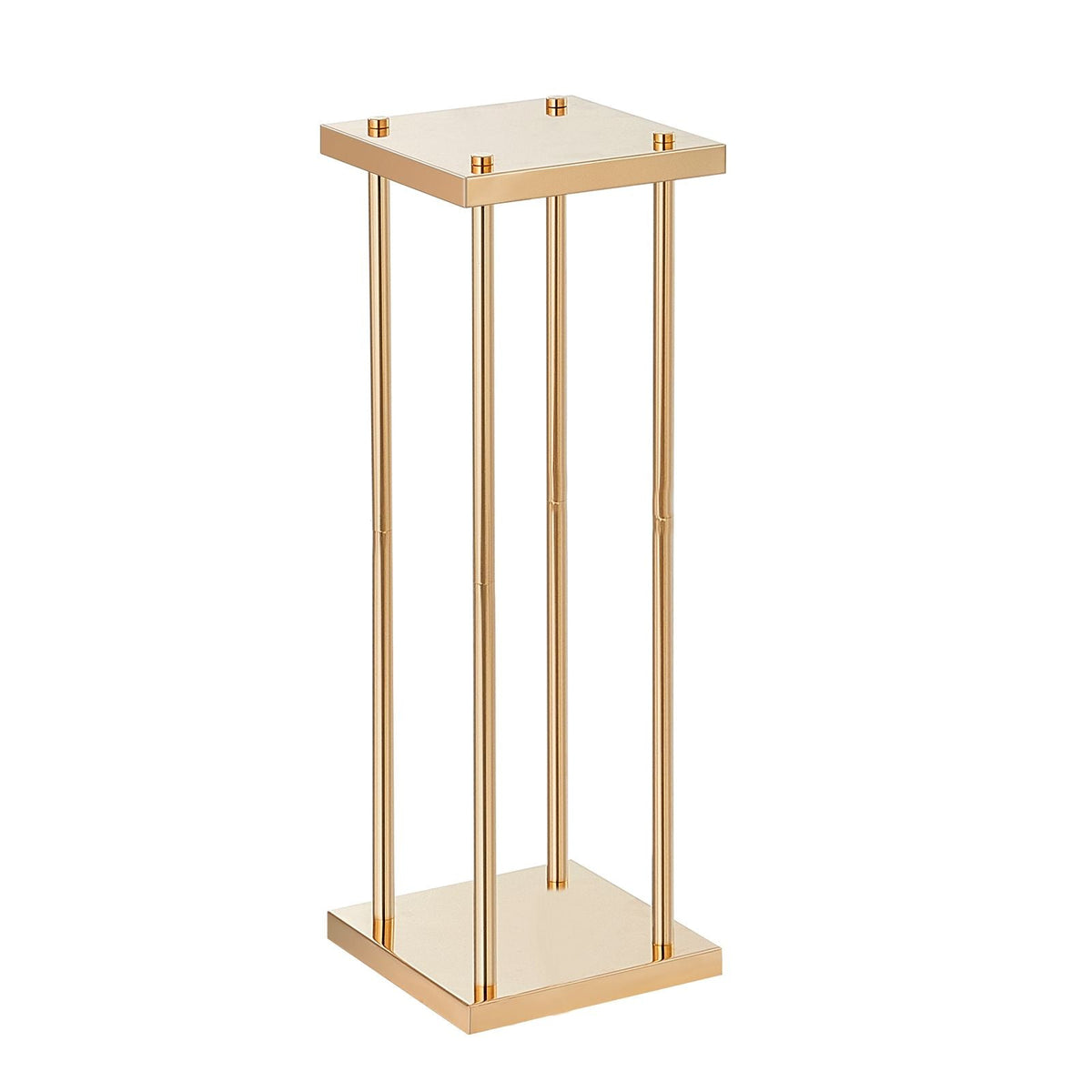 4PCS Gold Metal Column Wedding Flower Stand, 31.5inch High With Metal Laminate, Vase Geometric Centerpiece Stands, Cylindrical Floral Display Rack for Events Reception, Party Road Leads