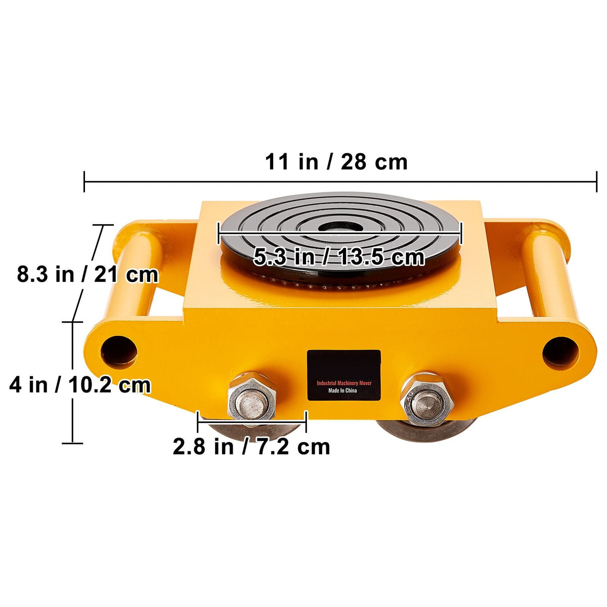 4PCS Machinery Skate Dolly, 26455LBS/12T Industrial Machinery Mover, Heavy Duty Carbon Steel Machinery Moving Skate & 4 Carbon Steel Wheels and 360° Rotation Non-slip Cap for Warehouse, Factory