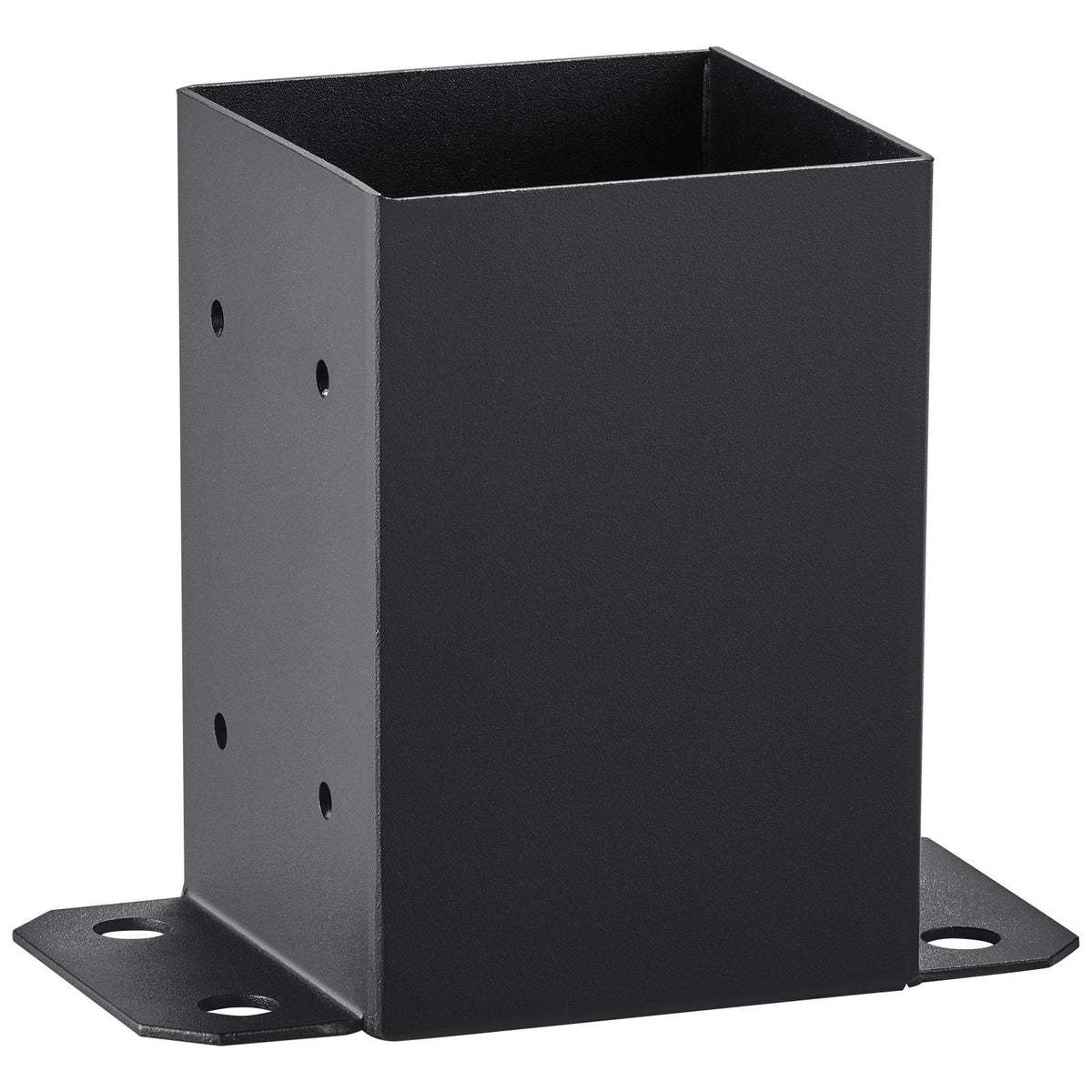 4x4 Post Base 2 Pcs, Inner Size 3.6"x3.6" Post Base Brackets, Heavy Duty Powder-Coated Post Anchor Matte Black Wood Post Brackets for Pavilion Deck Railing Support Deck Base Plate