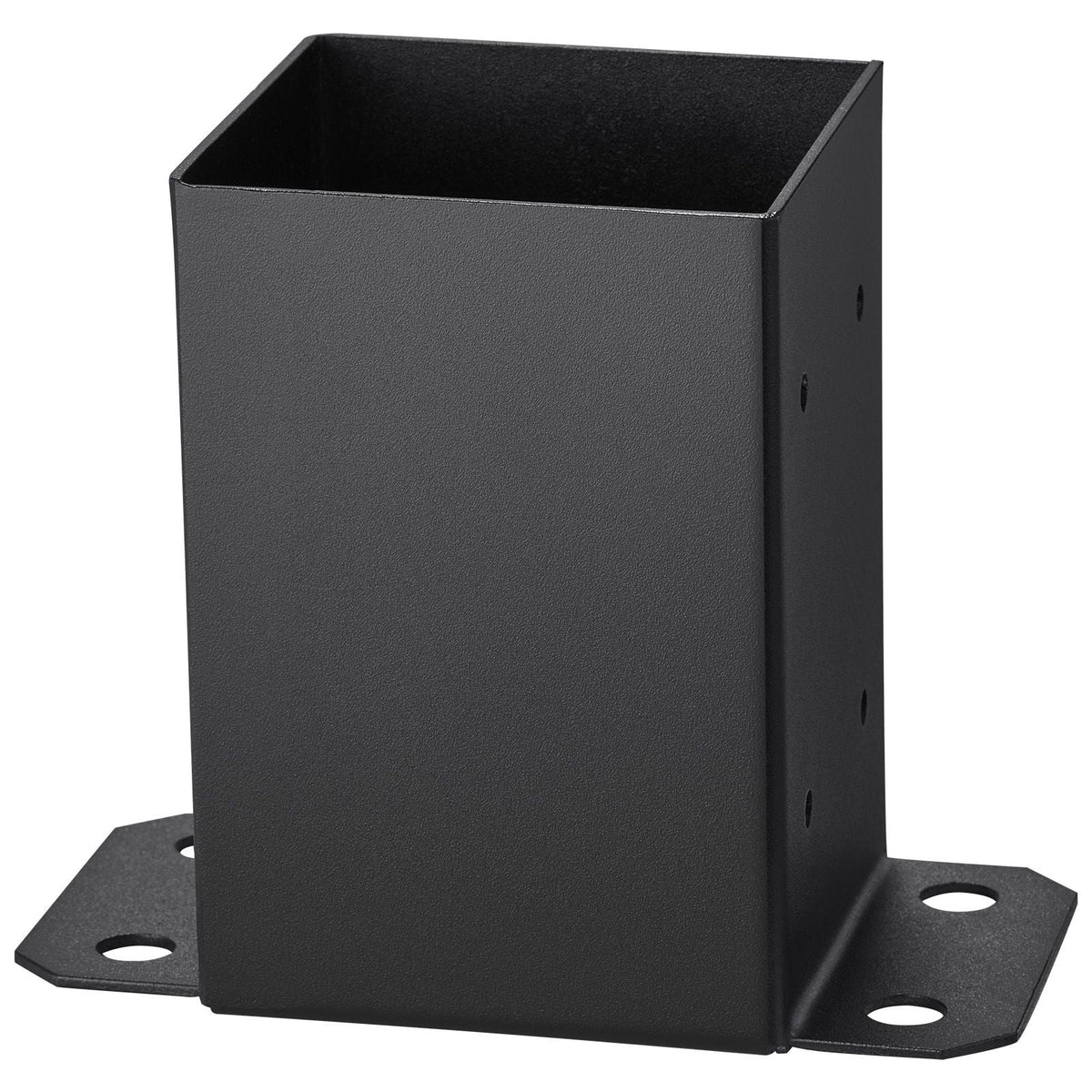 4x4 Post Base 2 Pcs, Inner Size 3.6"x3.6" Post Base Brackets, Heavy Duty Powder-Coated Post Anchor Matte Black Wood Post Brackets for Pavilion Deck Railing Support Deck Base Plate