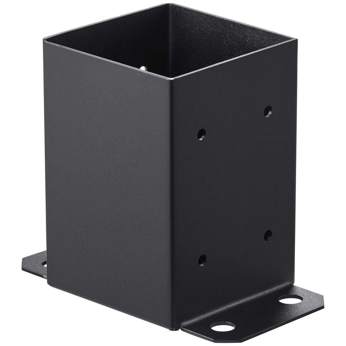 4x4 Post Base 2 Pcs, Inner Size 3.6"x3.6" Post Base Brackets, Heavy Duty Powder-Coated Post Anchor Matte Black Wood Post Brackets for Pavilion Deck Railing Support Deck Base Plate