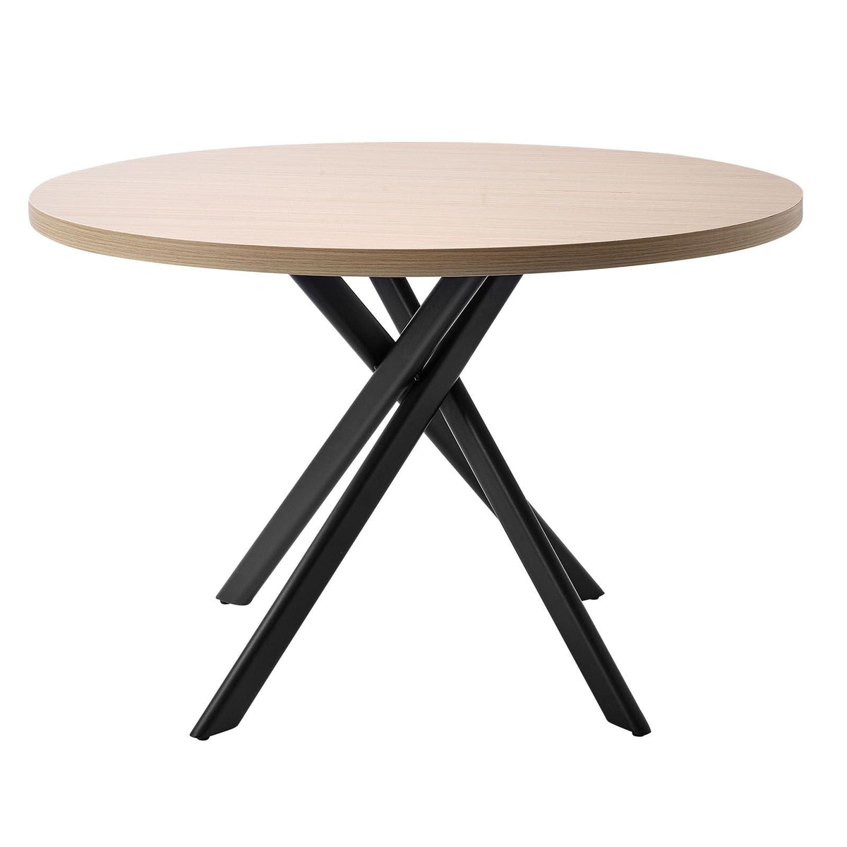 5-Piece Dining Table Set, Space-Saving Round Kitchen Table with 4 Upholstered Orange Chairs, PU Leather Cushions, Modern Wood-Tone Desk with Adjustable Foot Pads for Dining Room, Small Spaces