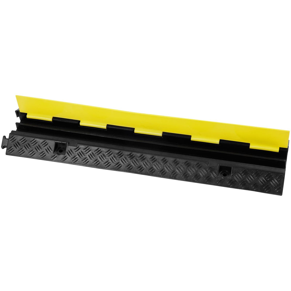 5-Piece Rubber Cable Guard, Dual Channel, 12000 lbs per Axle Load Capacity, Durable Hose & Wire Protection Ramp for Driveways, with Easy Access Top & 50 ft Caution Tape for Both Indoor & Outd