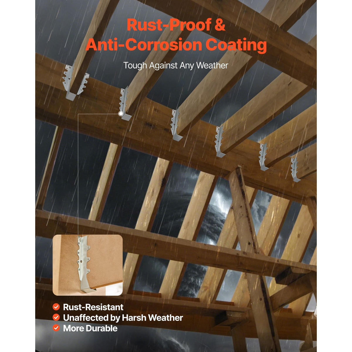 50 Pcs Joist Hanger, Inner Dimensions 1.57 x 1.50 x 7.83 inch / 40 x 38 x 199 mm, Rafter Hurricane Ties Joist Hangers with Rustproof Coating, Tie Brackets for Floor Deck and Ceiling Trusses