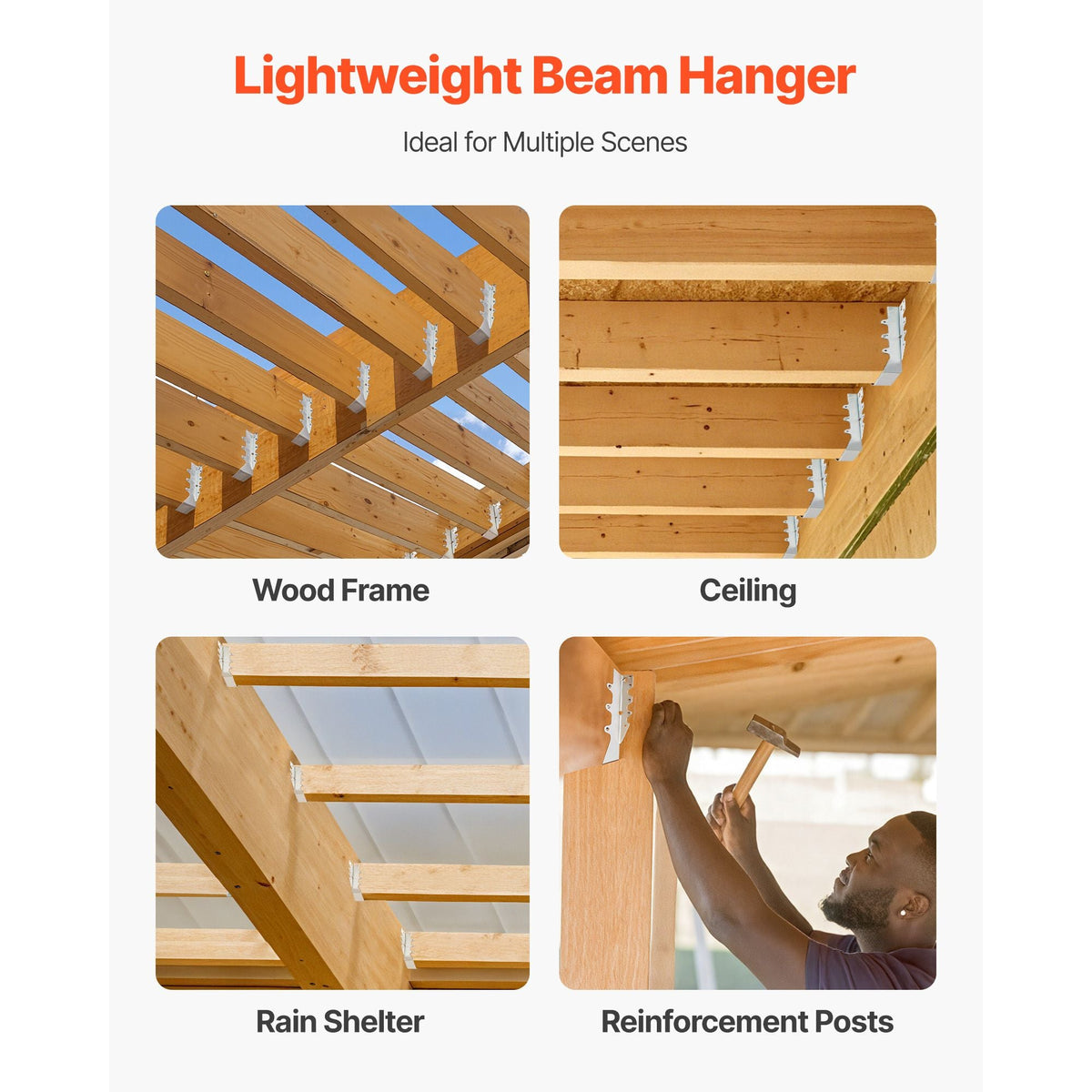 50 Pcs Joist Hanger, Inner Dimensions 1.57 x 1.50 x 7.83 inch / 40 x 38 x 199 mm, Rafter Hurricane Ties Joist Hangers with Rustproof Coating, Tie Brackets for Floor Deck and Ceiling Trusses