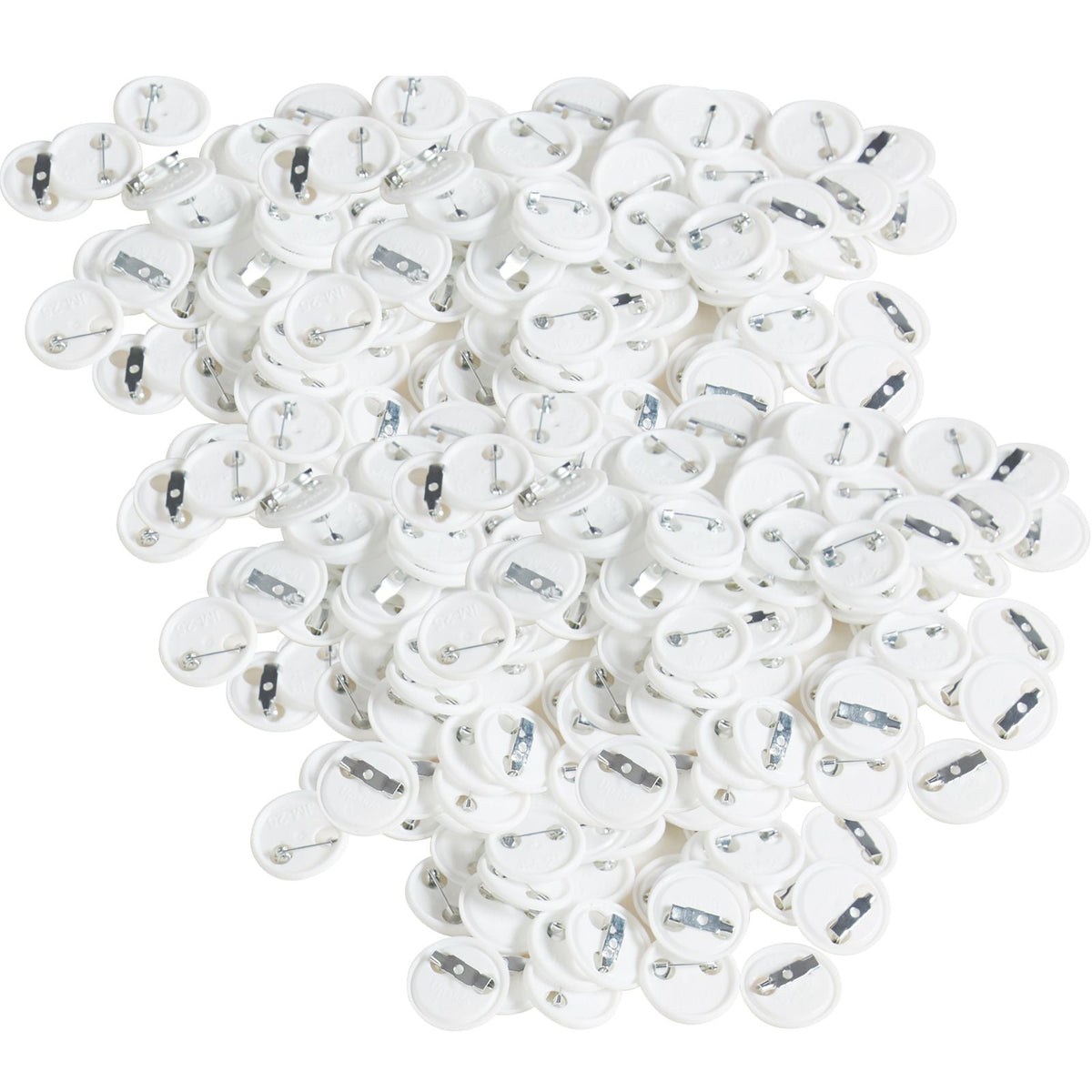 500 Sets 1 inch 25mm Pin Back Button Parts, DIY Round Button Badge Parts, Set Includes Metal Top, Plastic/Metal Button, Clear Film, and Blank Paper For Gifts Presents, Machine NOT Included