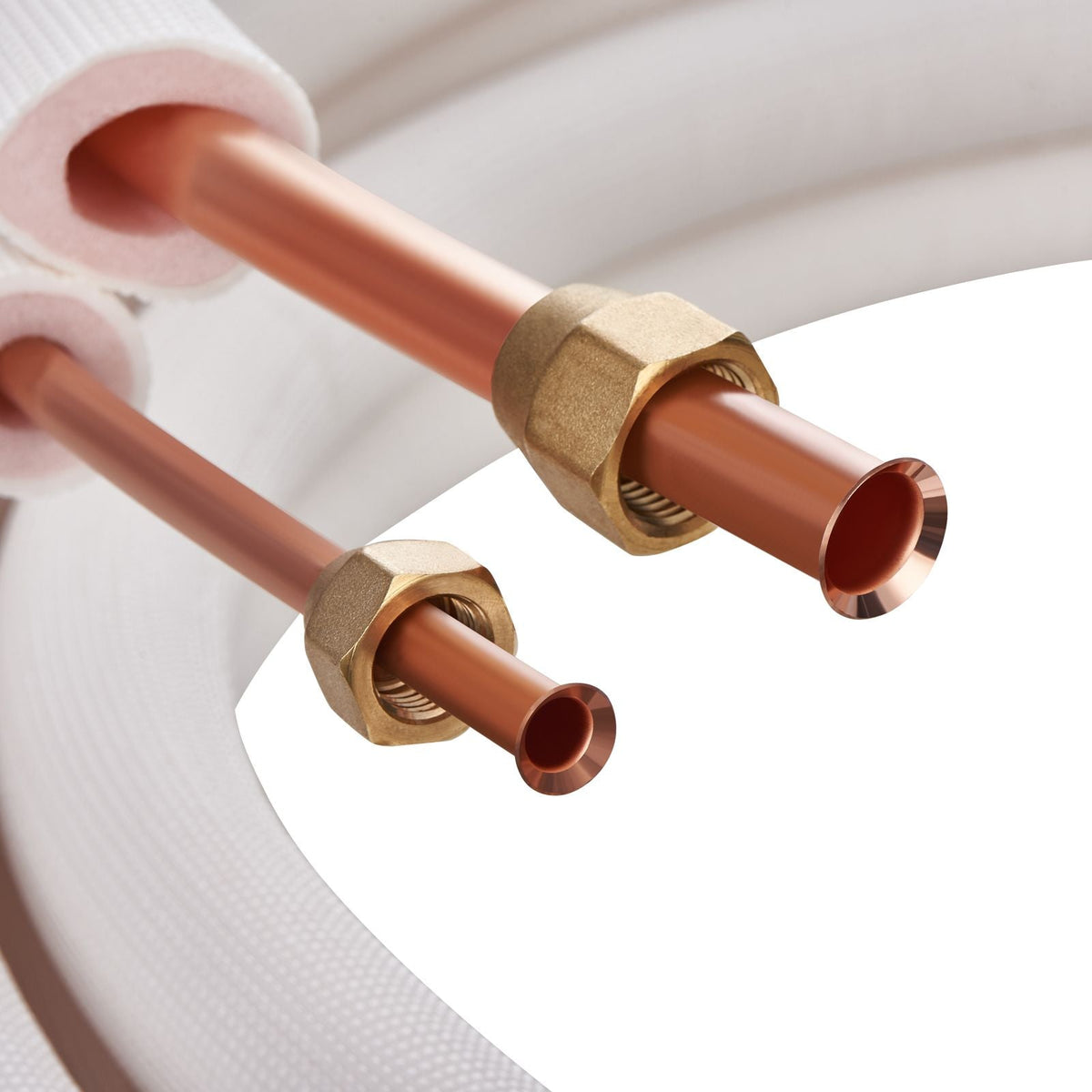 50FT Mini Split Line Set, 3/8" & 5/8" O.D Copper Pipes Tubing and Triple-Layer Insulation, for Mini Split Air Conditioning Refrigerant or Heating Pump Equipment & HVAC with Wrapping Strips.