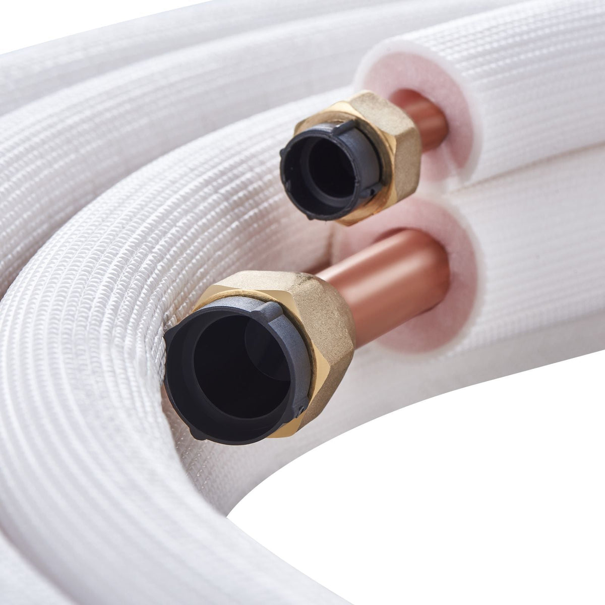 50FT Mini Split Line Set, 3/8" & 5/8" O.D Copper Pipes Tubing and Triple-Layer Insulation, for Mini Split Air Conditioning Refrigerant or Heating Pump Equipment & HVAC with Wrapping Strips.