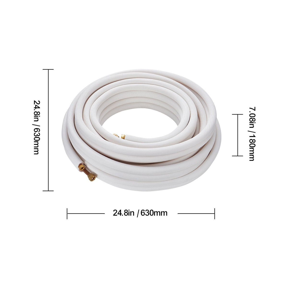 50FT Mini Split Line Set, 3/8" & 5/8" O.D Copper Pipes Tubing and Triple-Layer Insulation, for Mini Split Air Conditioning Refrigerant or Heating Pump Equipment & HVAC with Wrapping Strips.