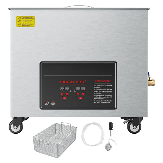 50L Ultrasonic Cleaner, Professional Ultrasonic Cleaner Machine with Cleaning Basket & Digital Display, 840W Stainless Steel Large Cleaning Machine with Wheels for Industrial Parts, Carburetors