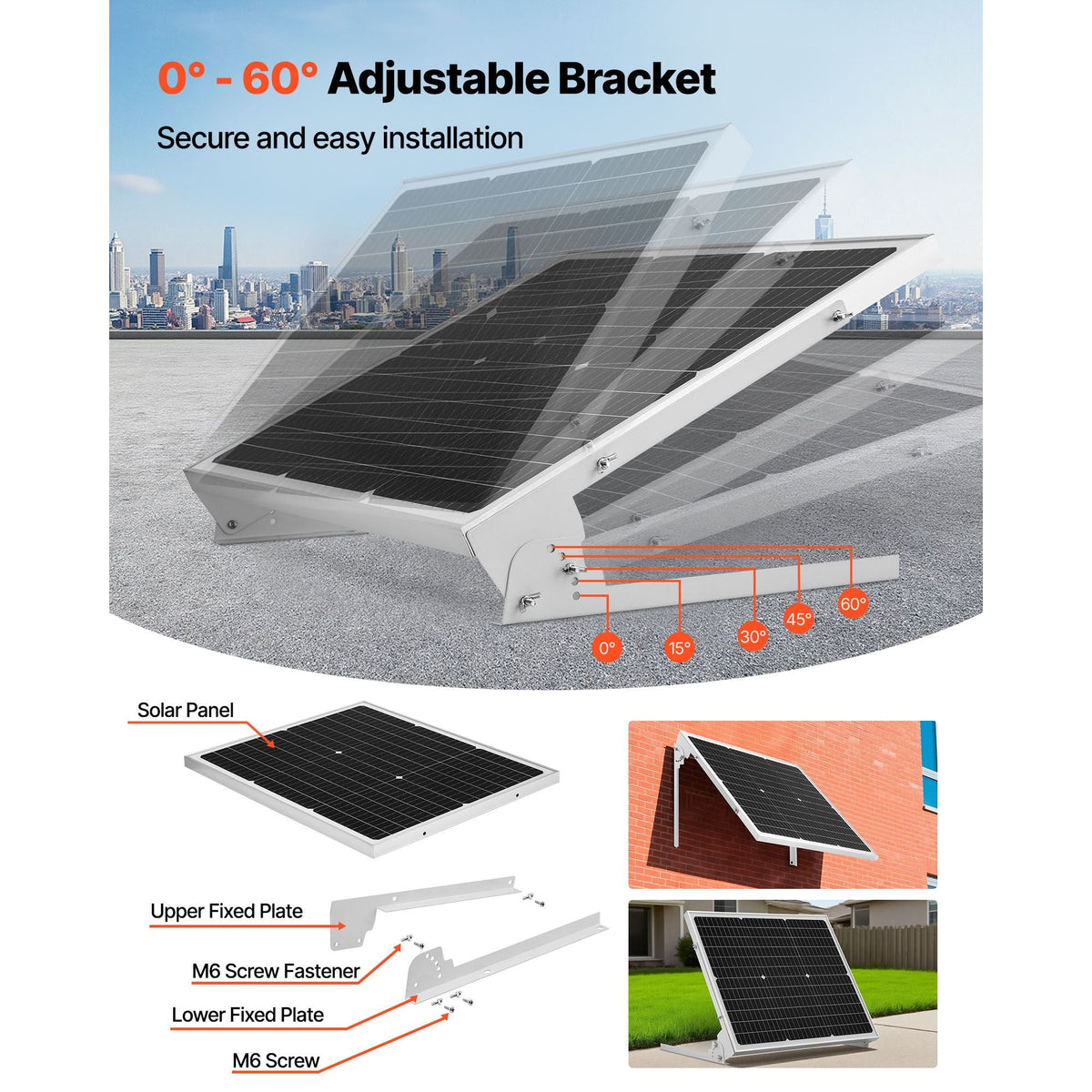 50W 12V Solar Battery Trickle Charger Maintainer, Mono Solar Panel Battery Charger with Upgraded MPPT Controller & Adjustable Mount Bracket, IP65 Waterproof for Car Boat RV Trailer House Roof