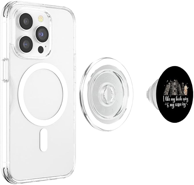 I Like My Books Spicy and My Coffee Icy Spicy Book Coffee PopSockets Standard PopGrip