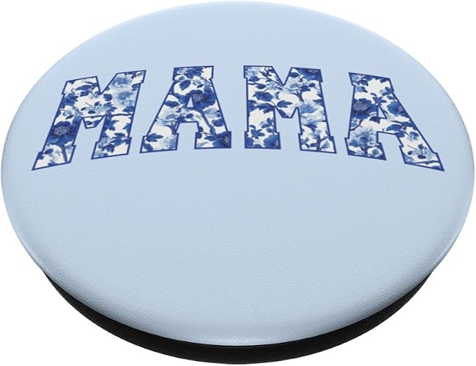 Mama Blue Chinoiserie Floral PopSockets PopGrip for MagSafe