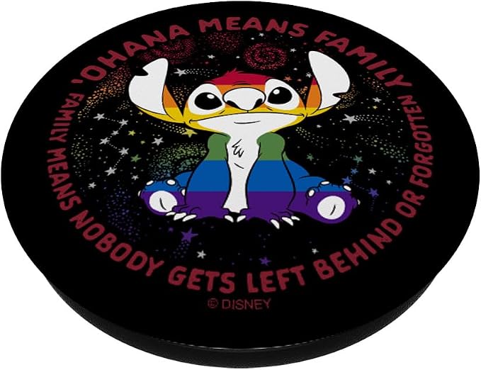 Disney Lilo &amp Stitch Ohana Means Family Rainbow Stitch PopSockets Adhesive PopGrip