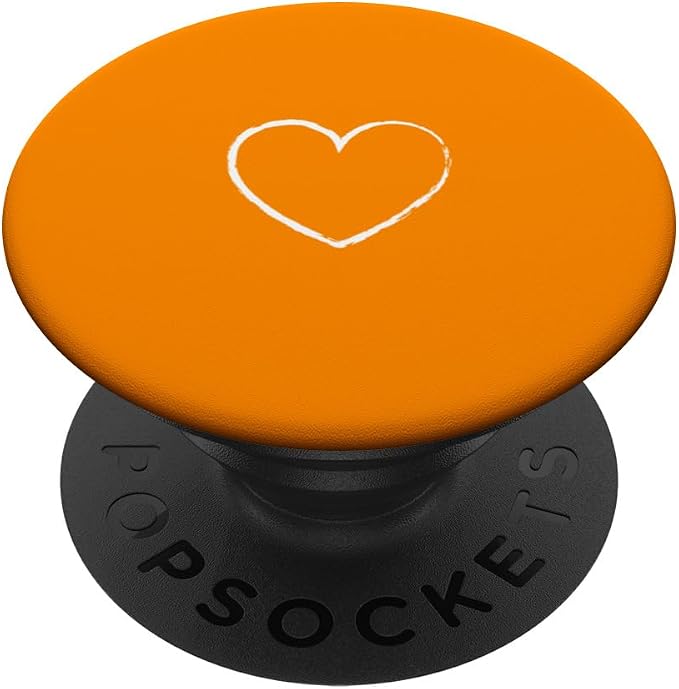 Heart Dark Orange PopSockets Adhesive PopGrip