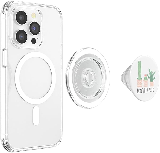 Cactus Don't Be A Prick Funny Western Succulent Cactus White PopSockets Adhesive PopGrip