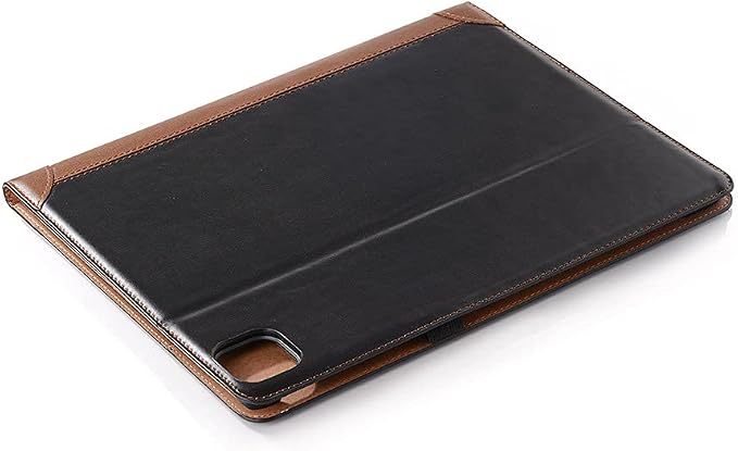 iPad Pro 13'' (M5 2025) (M4 2024) Case DMaos Vintage Book Synthetic Leather Stand Folio Smart Cover Auto Sleep/Wake Business Document Card Holder - Black