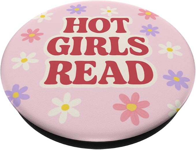 Hot Girls Read Pink Library Design PopSockets PopGrip for MagSafe