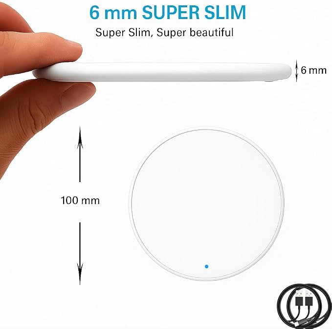 2Pcs Fast Wireless Charger 15W Max Wireless Charging Stand Compatible with iPhone 17/17Plus/17Pro/16/16Plus/16Pro /15/14/13/12/11/X/XR Samsung Galaxy S25/S24/S23/S22/S21/S20/S10/S9/S8 Note 20