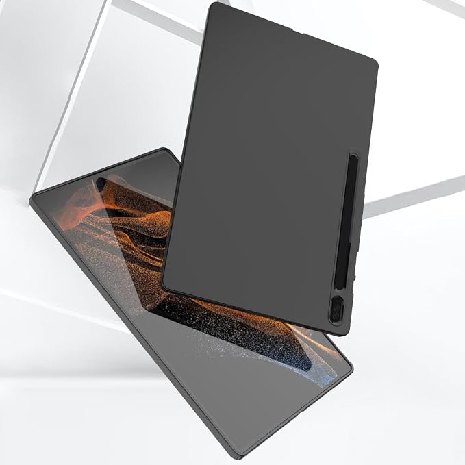 Case for 14.6 Inch Samsung Galaxy Tab S10 Ultra (2024) / Galaxy Tab S9 Ultra (2023) / Galaxy S8 Ultra (2022) [Lightweight + Protective] Shockproof Soft Ultra Slim Cover Black