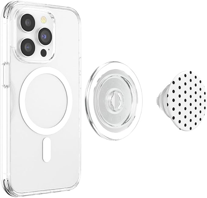 PopSockets Phone Grip - Black &amp White Polka Dots PopSockets PopWallet for MagSafe