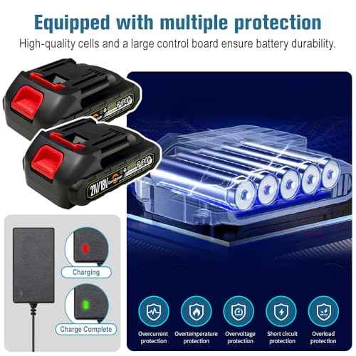2 pcs Batteries Replacement for Makita, 4.0Ah 4000mAh battery for 18V 20V 21V power tools with a Battery Charger, Battery Compatible with Makita 18V tools,Leaf Blower,weed wacker,Chainsaw,Power washer