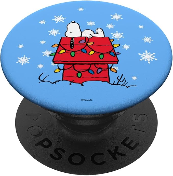 Peanuts Holiday Snoopy Dog House Lights PopSockets Adhesive PopGrip