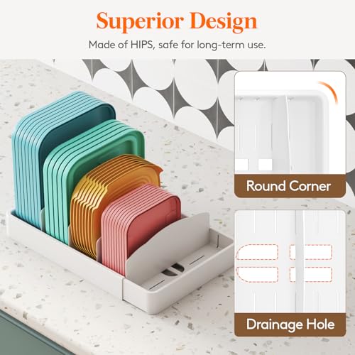 Lifewit Kitchen Cabinet Organizer for Food Contanier Lid, Expandable Lid Holder with 8 Adjustable Dividers & 9 Sections for Pantry Organizers and Storage, Home Organization, Extra Large, 13"-24" - size: Extra Large(13-24" x 9.6")