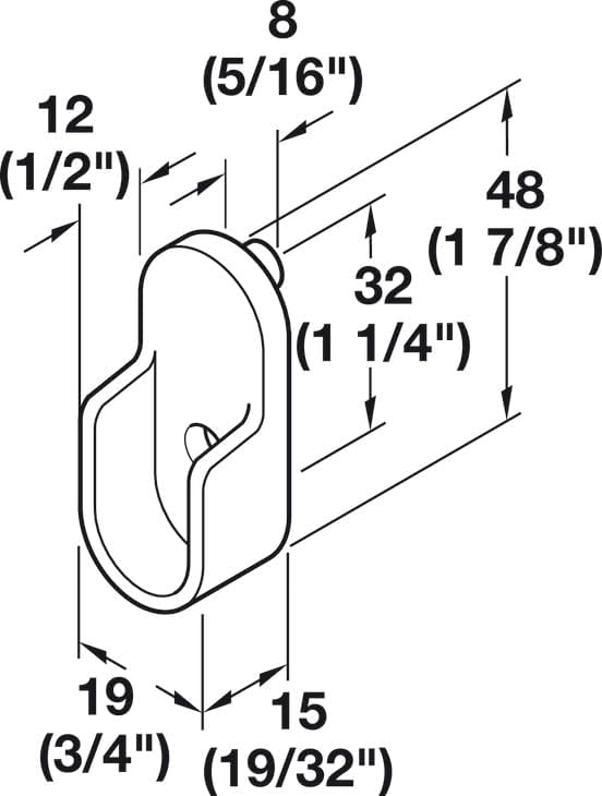 Oval Closet Rod with End Supports (Black, 48" Wide Space)