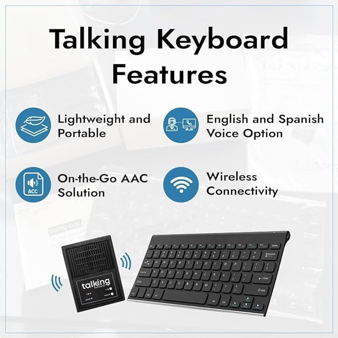 Talking Keyboards Dual Keyboard - Standard & Mini Speech Generating Wireless Portable AAC Device for Easy Communication & Travel | Ideal for Patients with Disabilities, Impairments, Post-Surgery Need