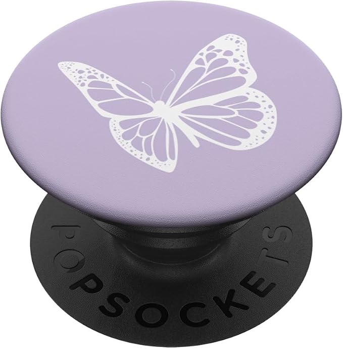 White Light Pastel Purple Butterfly PopSockets Adhesive PopGrip