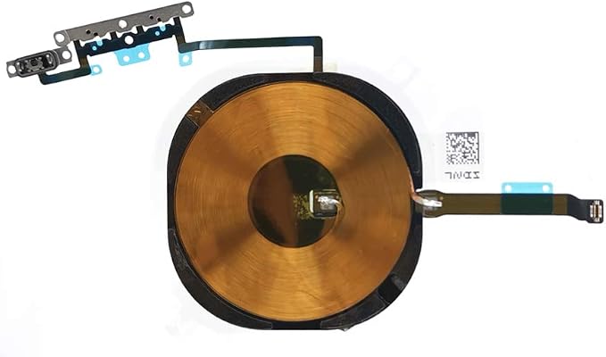 NFC Wireless Chip Antenna for iPhone 11 Pro Max - Charging Coil QI Signal Pad with Volume Flex and Metal Bracket Pre-Installed