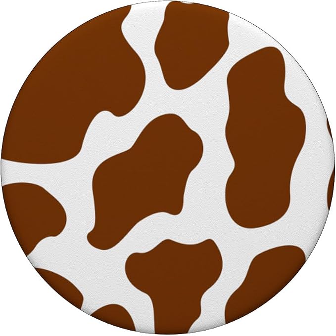 Brown Cow Print Spotted Cute Animal Pattern PopSockets Adhesive PopGrip