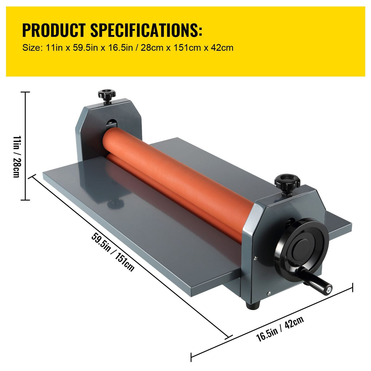 51 Inch Cold Laminator Machine 10mm Manual Vinyl Photo Film Cold laminator Hand Crank Pressure Cold Roll laminator(51Inch)