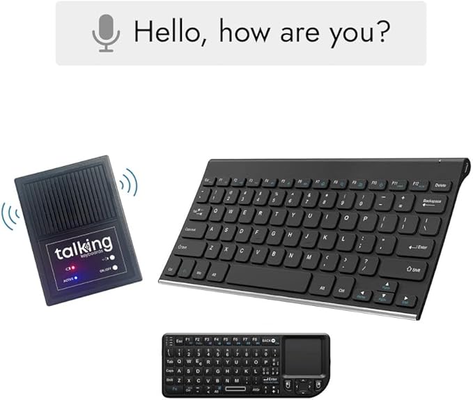 Talking Keyboards Dual Keyboard - Standard & Mini Speech Generating Wireless Portable AAC Device for Easy Communication & Travel | Ideal for Patients with Disabilities, Impairments, Post-Surgery Need