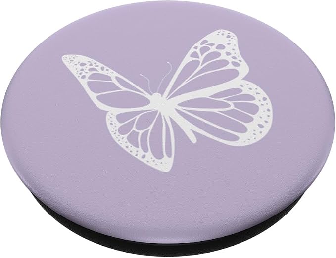 White Light Pastel Purple Butterfly PopSockets Adhesive PopGrip