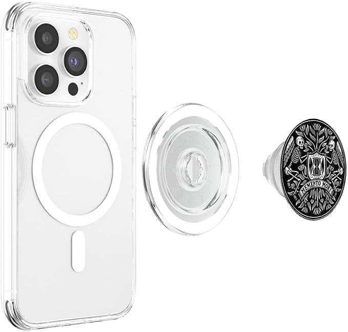 Memento Mori Stoicism Philosophy Skeleton Wings You'll Die PopSockets Standard PopGrip