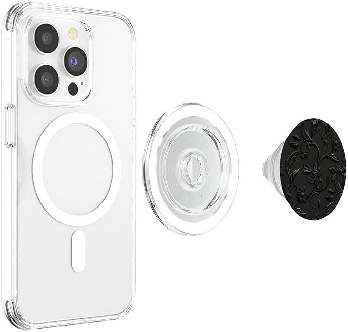 Floral Black PopSockets Standard PopGrip
